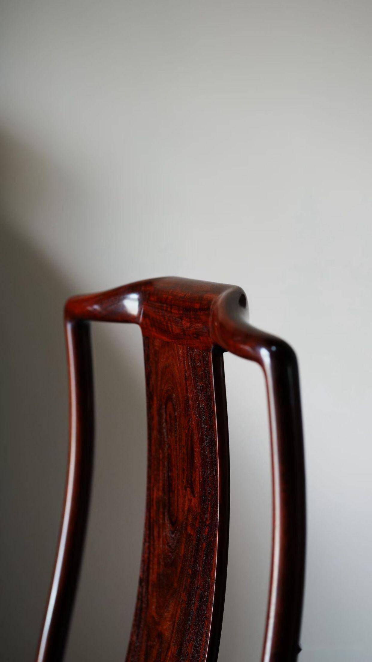 收藏級封神，紫檀鑲黃花梨，主人椅天花板